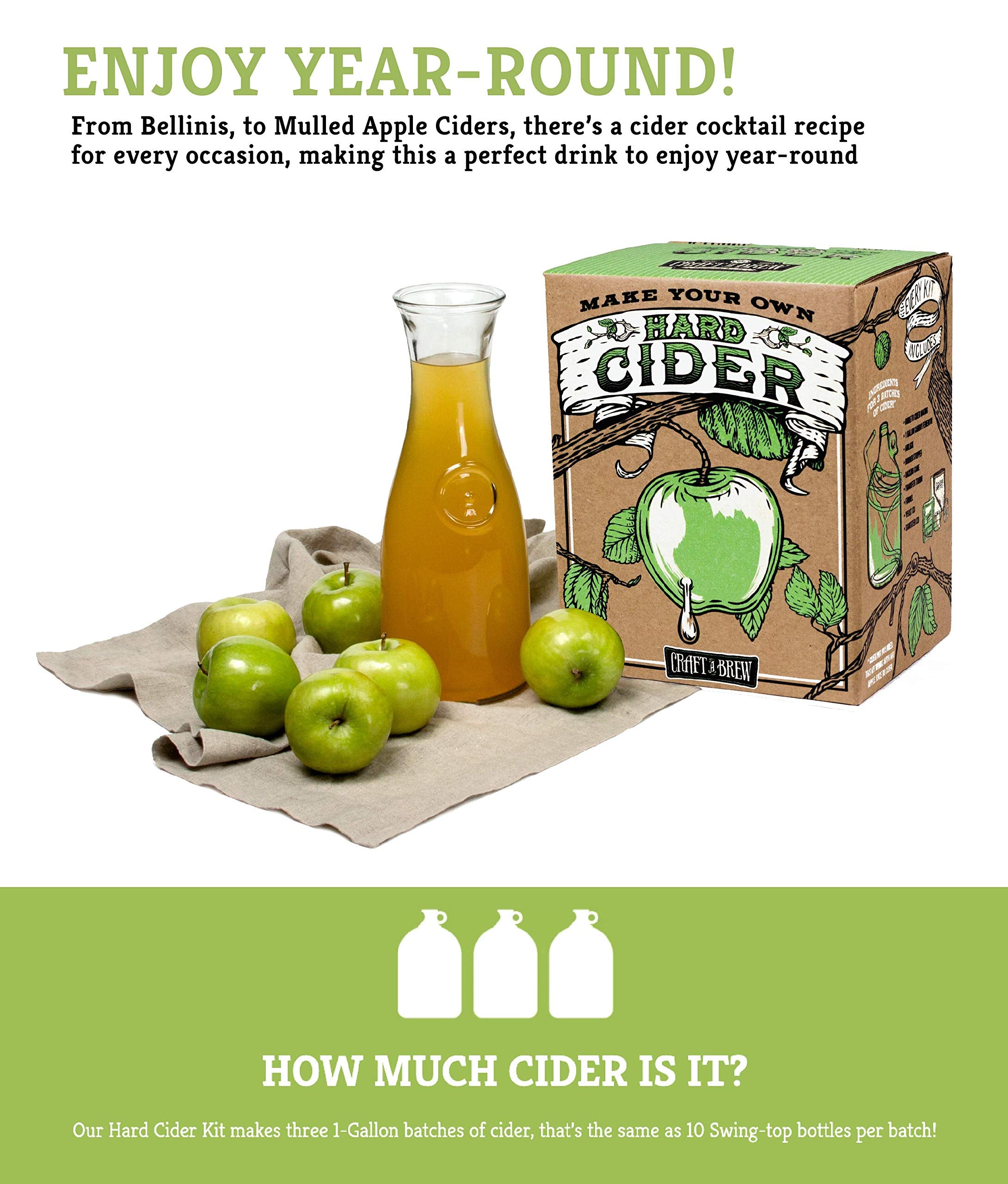 Craft A Brew hard cider kit includes a funnel for smooth, mess-free transfers.