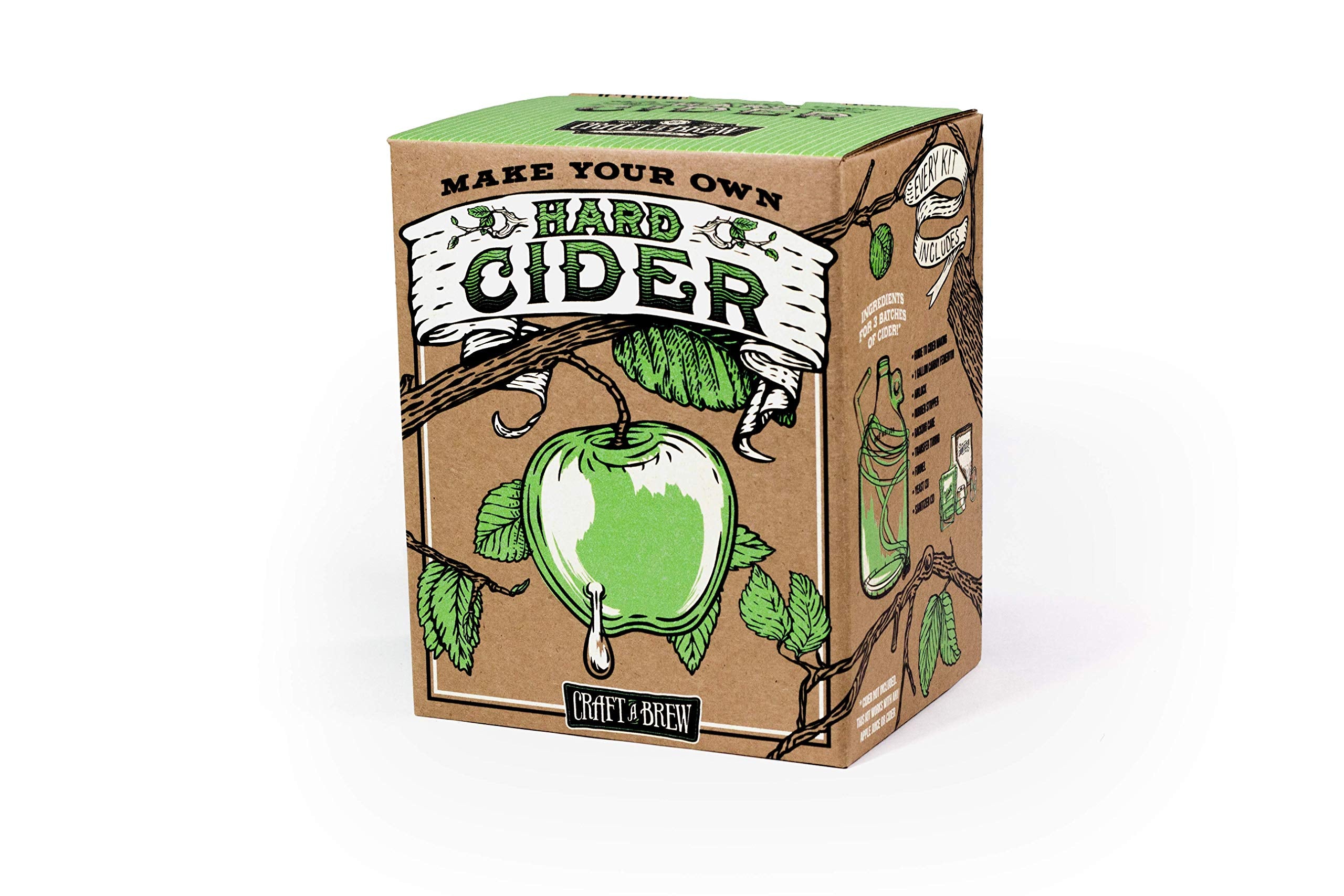 Craft A Brew hard cider kit with glass carboy for easy home fermentation.