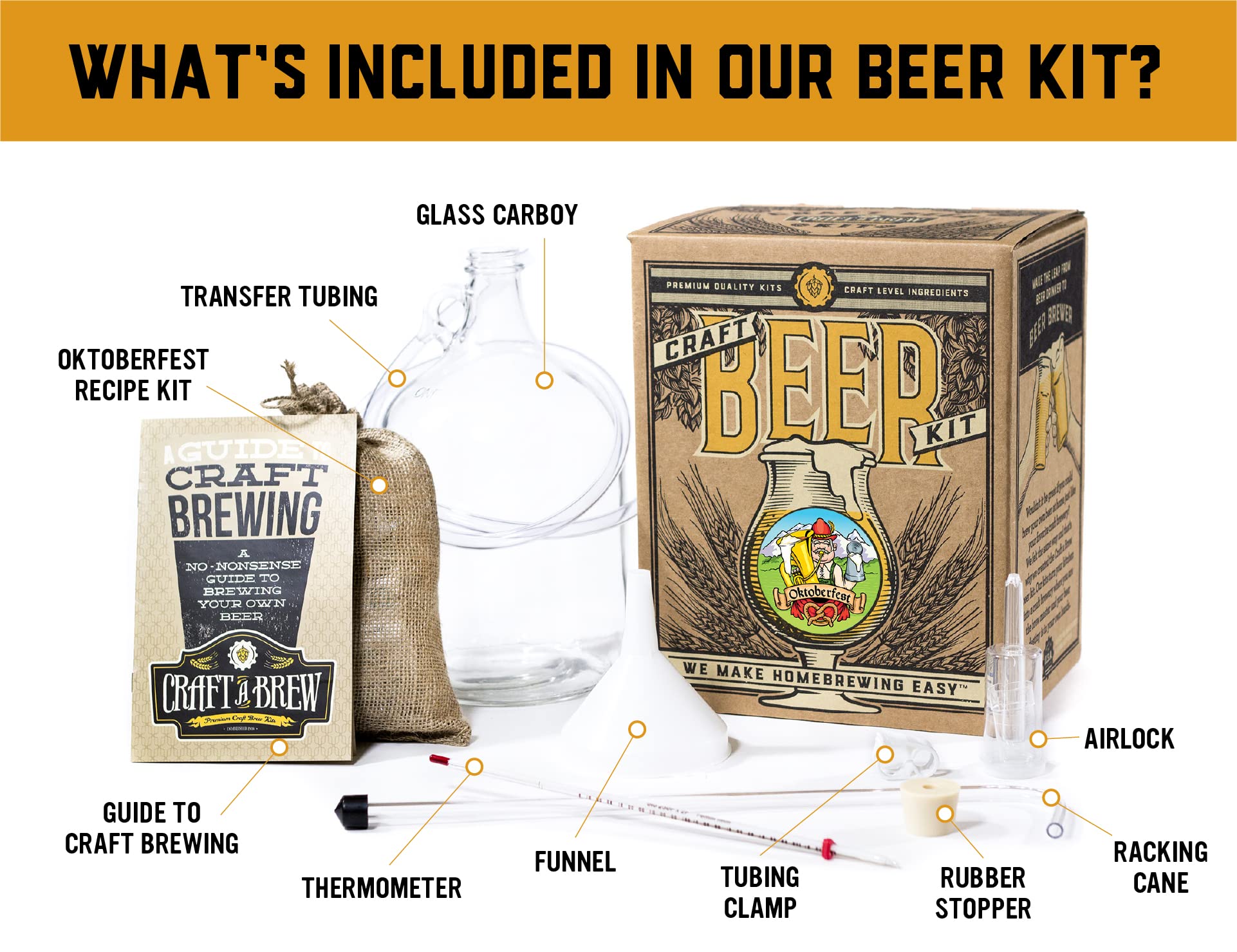 Craft A Brew ingredient pack highlighting malts and hops for flavorful beer