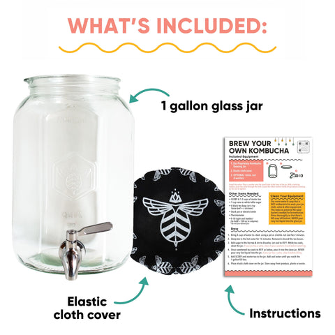 Craft A Brew kombucha jar pouring spout shown for less spill during transfer.