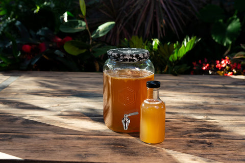 Craft A Brew jar with starter tea fill line guidance.