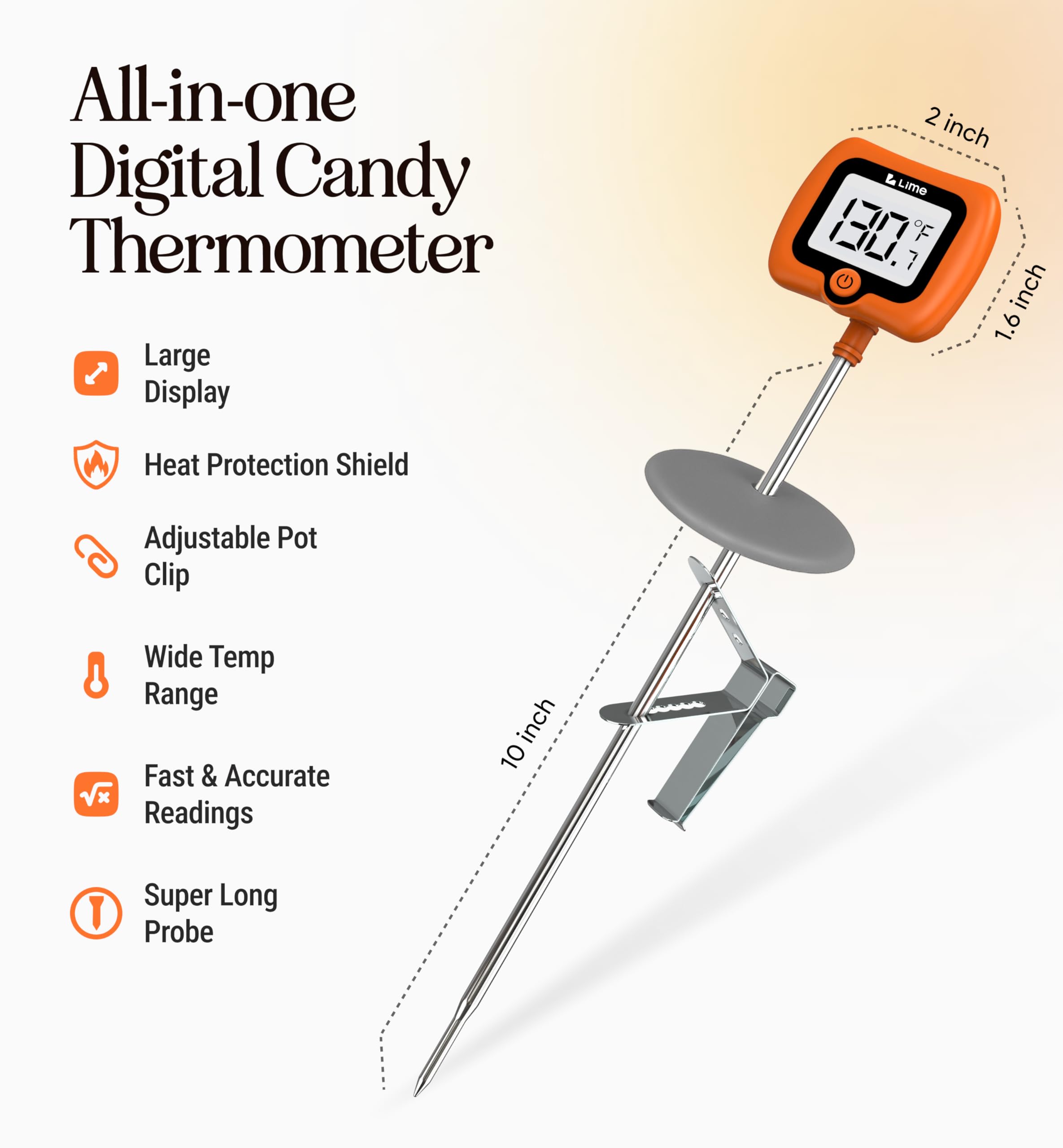 Craft911 digital thermometer with large LCD display for easy readings