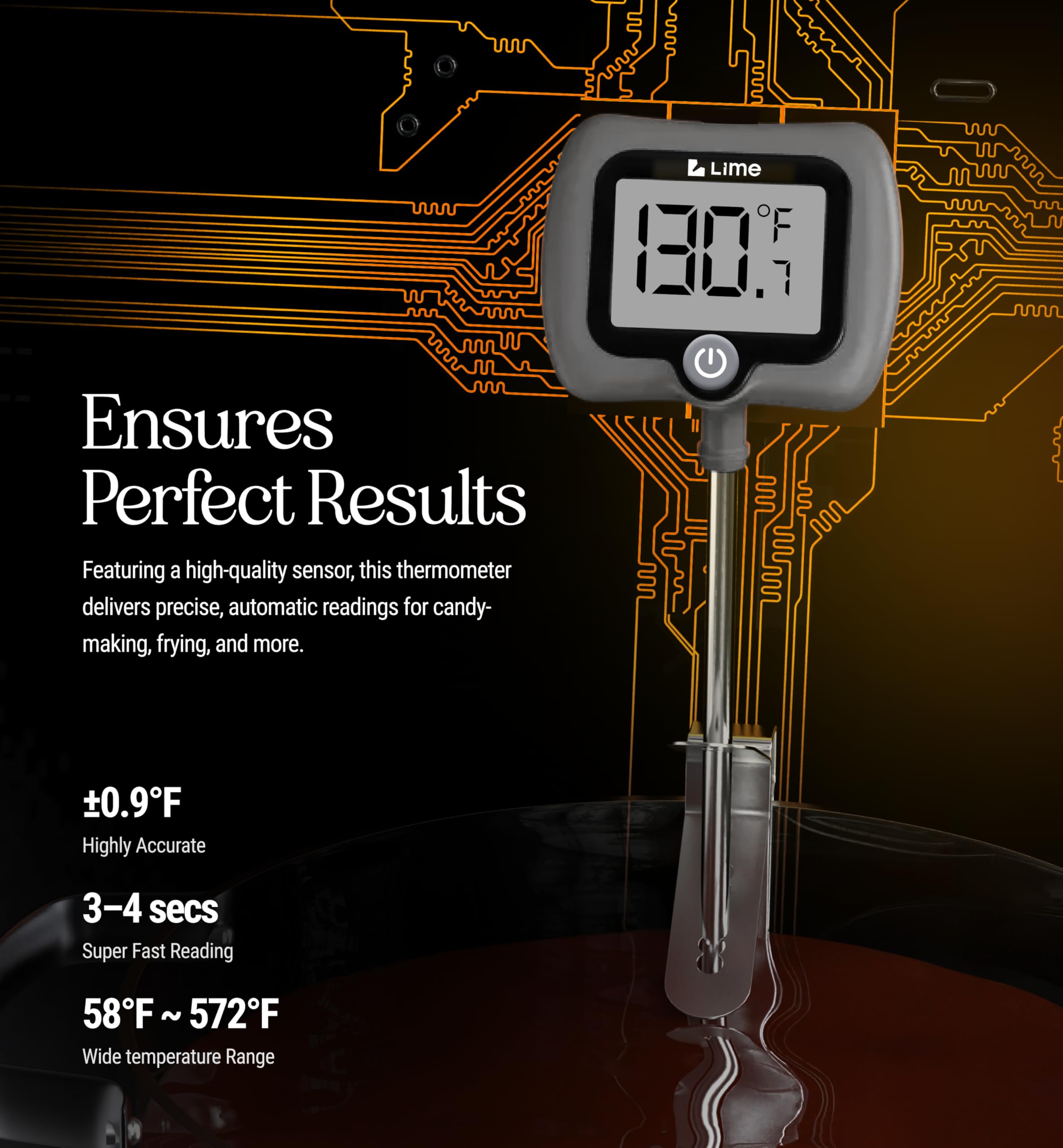 Craft911 grey kitchen thermometer for versatile culinary tasks