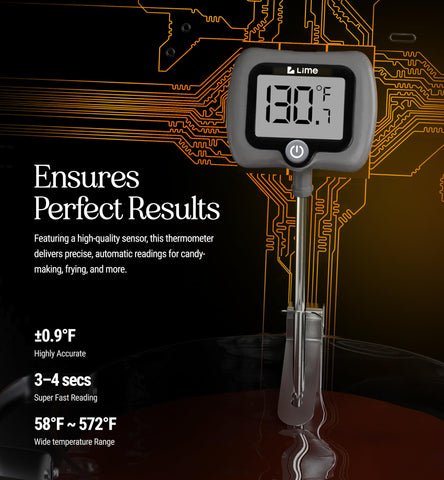 Craft911 grey kitchen thermometer for versatile culinary tasks