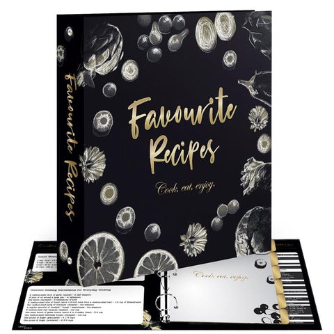 CraftSaints recipe binder with laminated cover for easy cleaning and durable daily use.