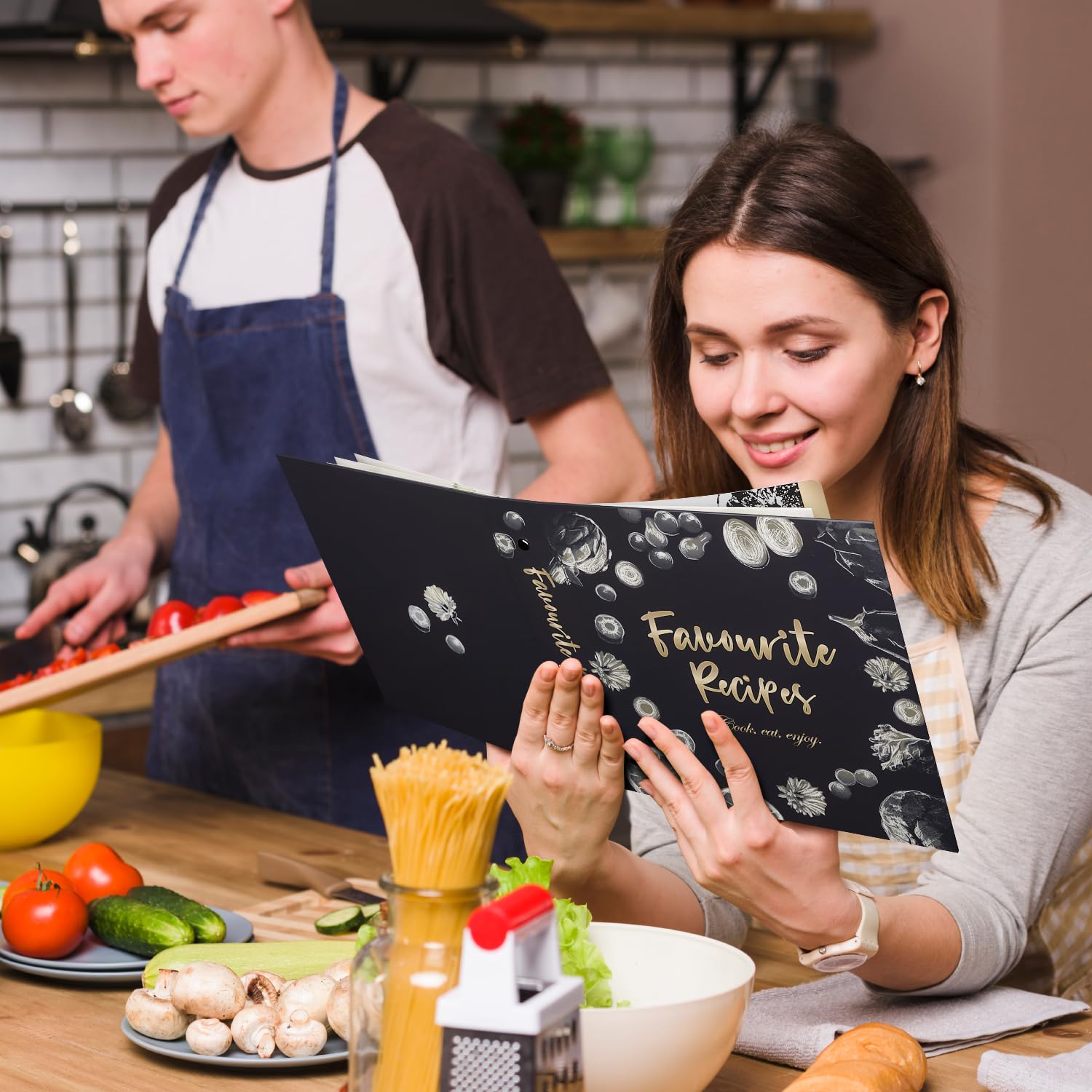 CraftSaints binder interior pages protect recipes with clear sheets and organize with tabs.