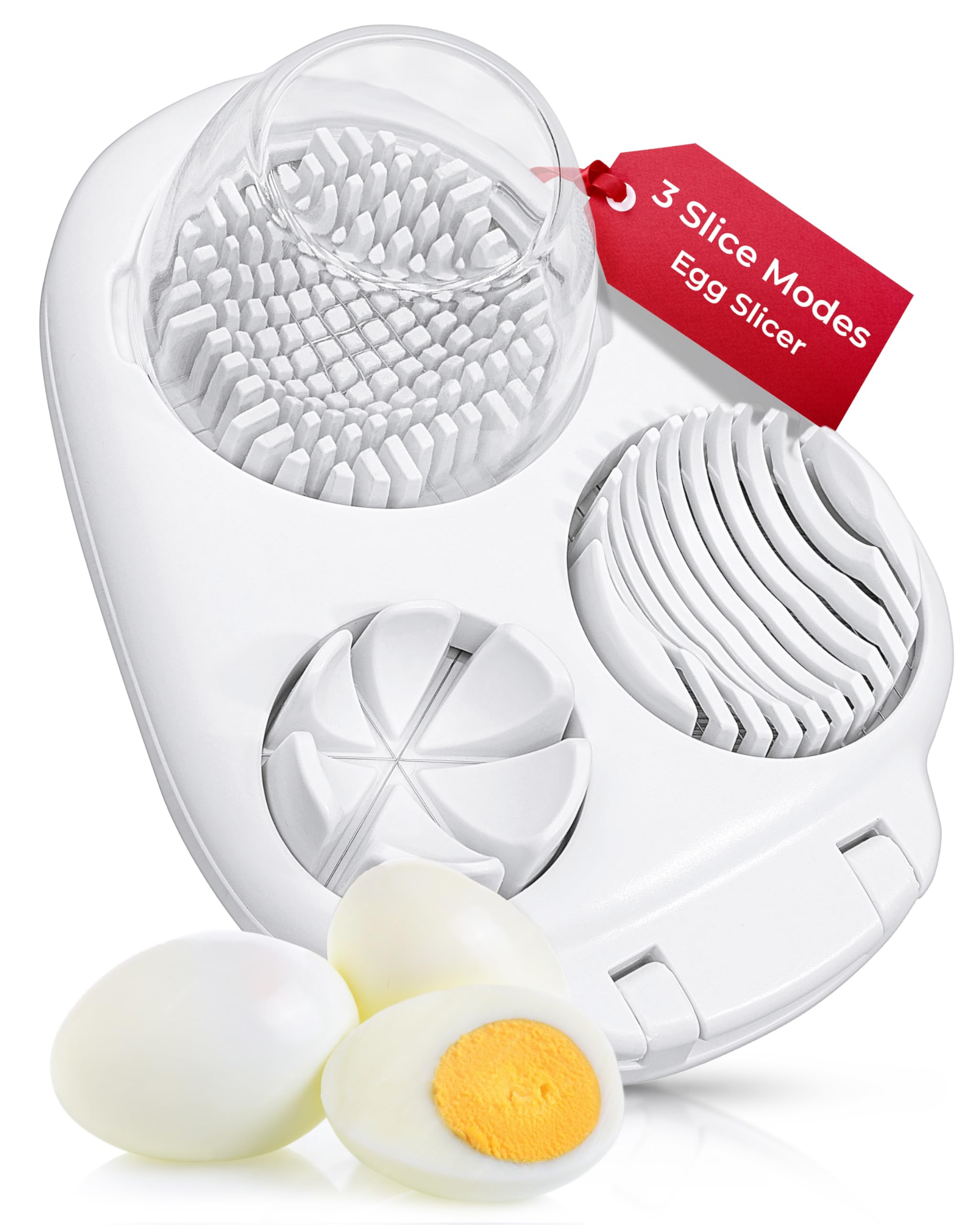 CraftyCrocodile egg slicer with three-blade system delivers uniform slices.