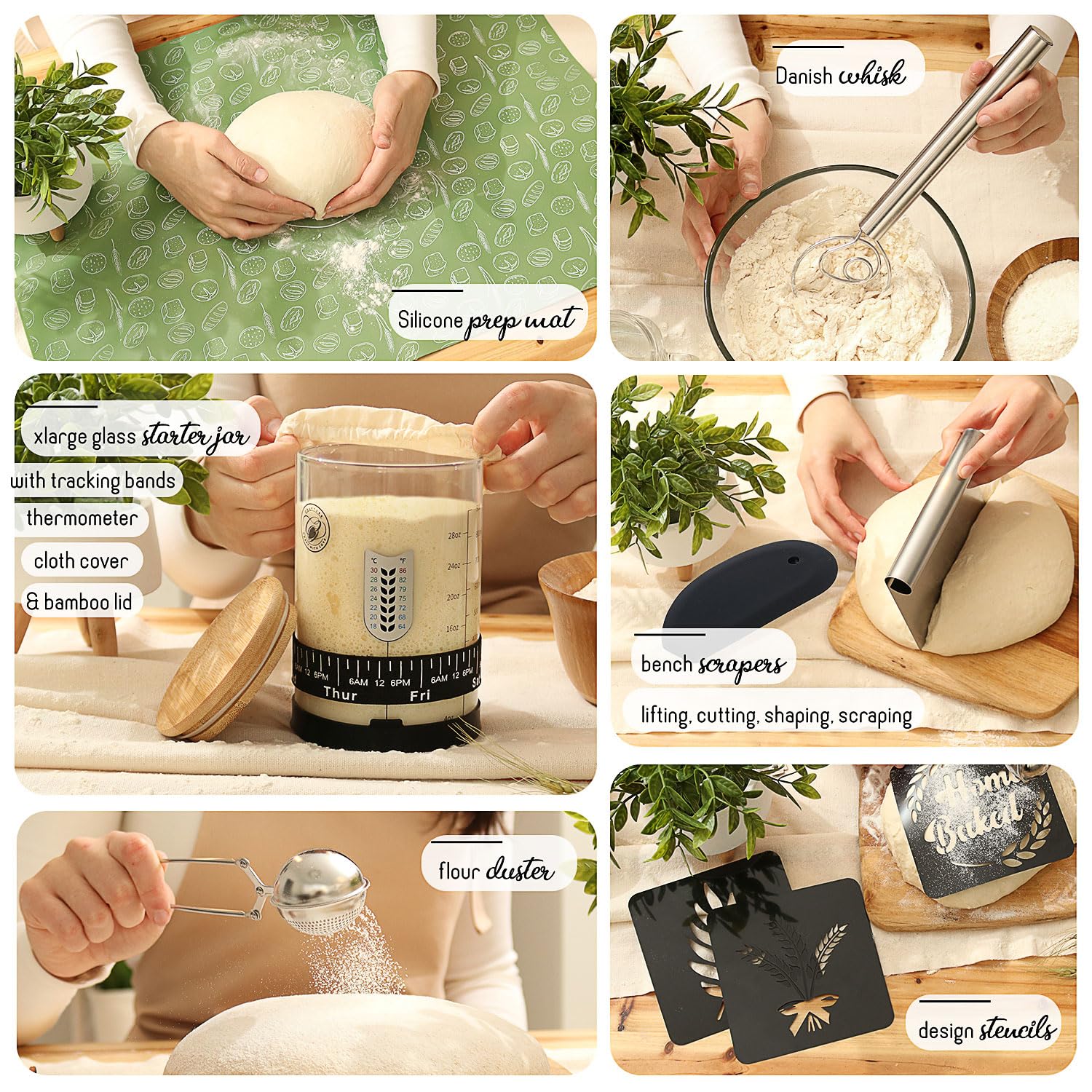 CraftZee Danish whisk helps mix and aerate dough smoothly