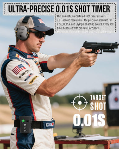 Cranix shot timer features a loud buzzer for decisive range signaling.