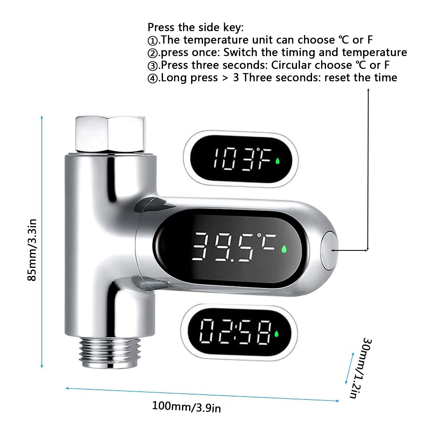 Crayfomo LED digital water temperature display for quick bath checks
