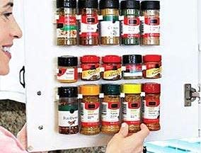 Crazy Chef Spice Clips keep prescription bottles neatly stored in small spaces.
