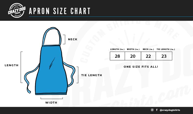 Crazy Dog T-Shirts apron with adjustable neck strap provides a customizable, comfortable fit.