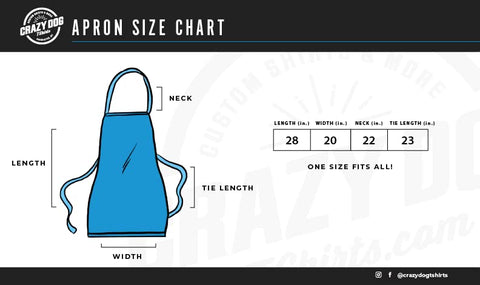 Crazy Dog T-Shirts apron with adjustable neck strap provides a customizable, comfortable fit.