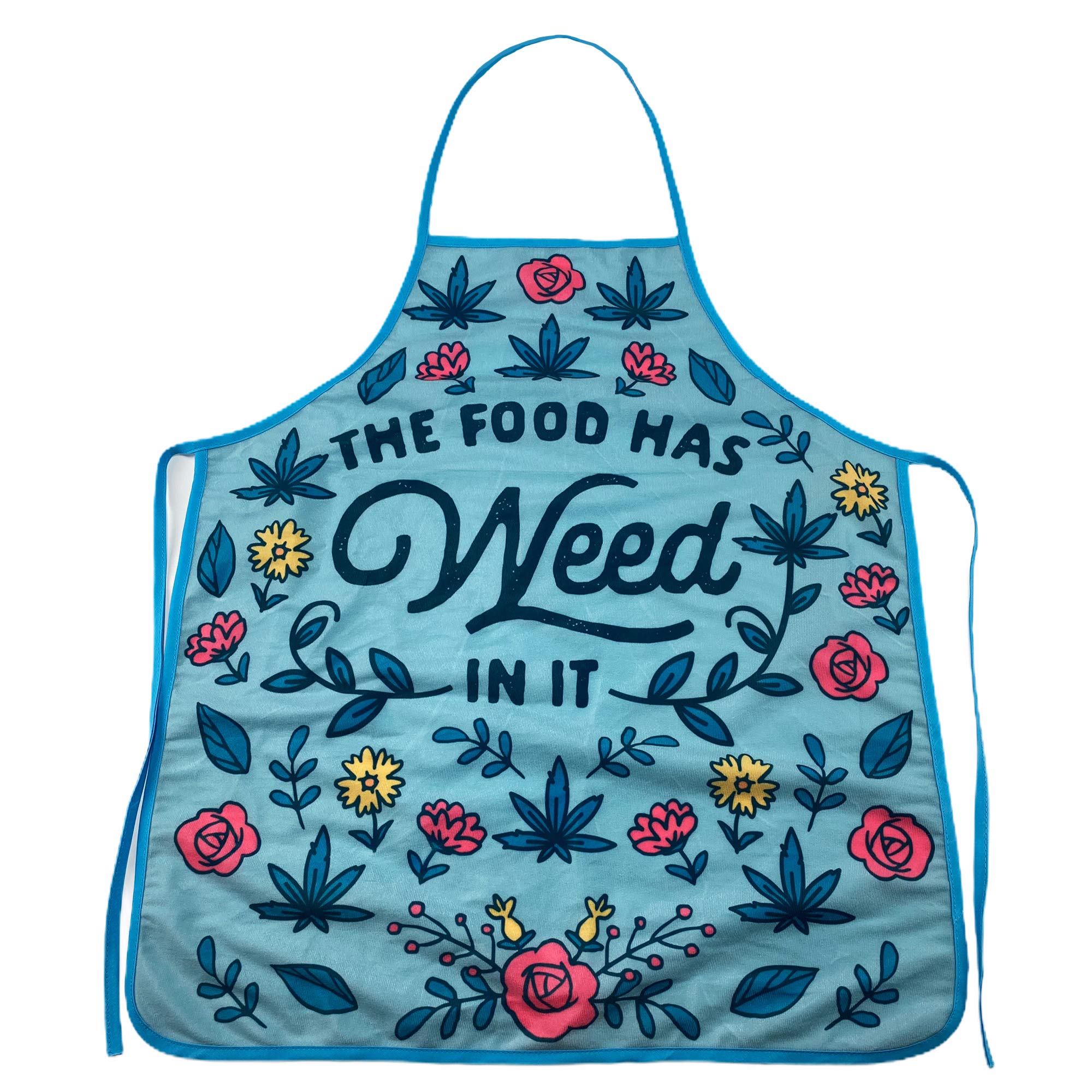 Crazy Dog T-Shirts green apron with bold weed graphic for playful cooking moments