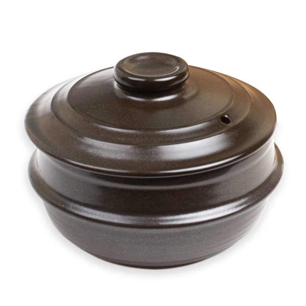 Crazy Korean Cooking Dolsot bowl with lid for heat retention and warm meals.