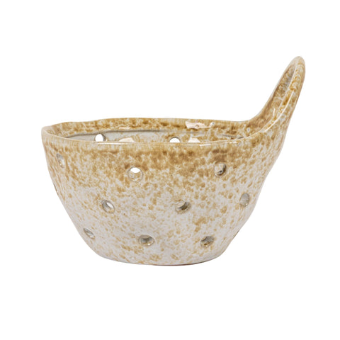 Creative Co-Op beige stoneware kitchen accessory on a counter