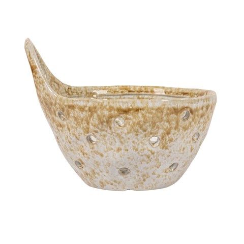 Creative Co-Op pair of beige colanders on display