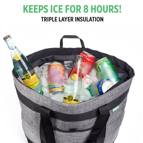 Creative Green Life bag with reinforced straps for hands-free transport.