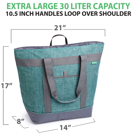 Creative Green Life jumbo cooler bag with shoulder strap for hands-free transport