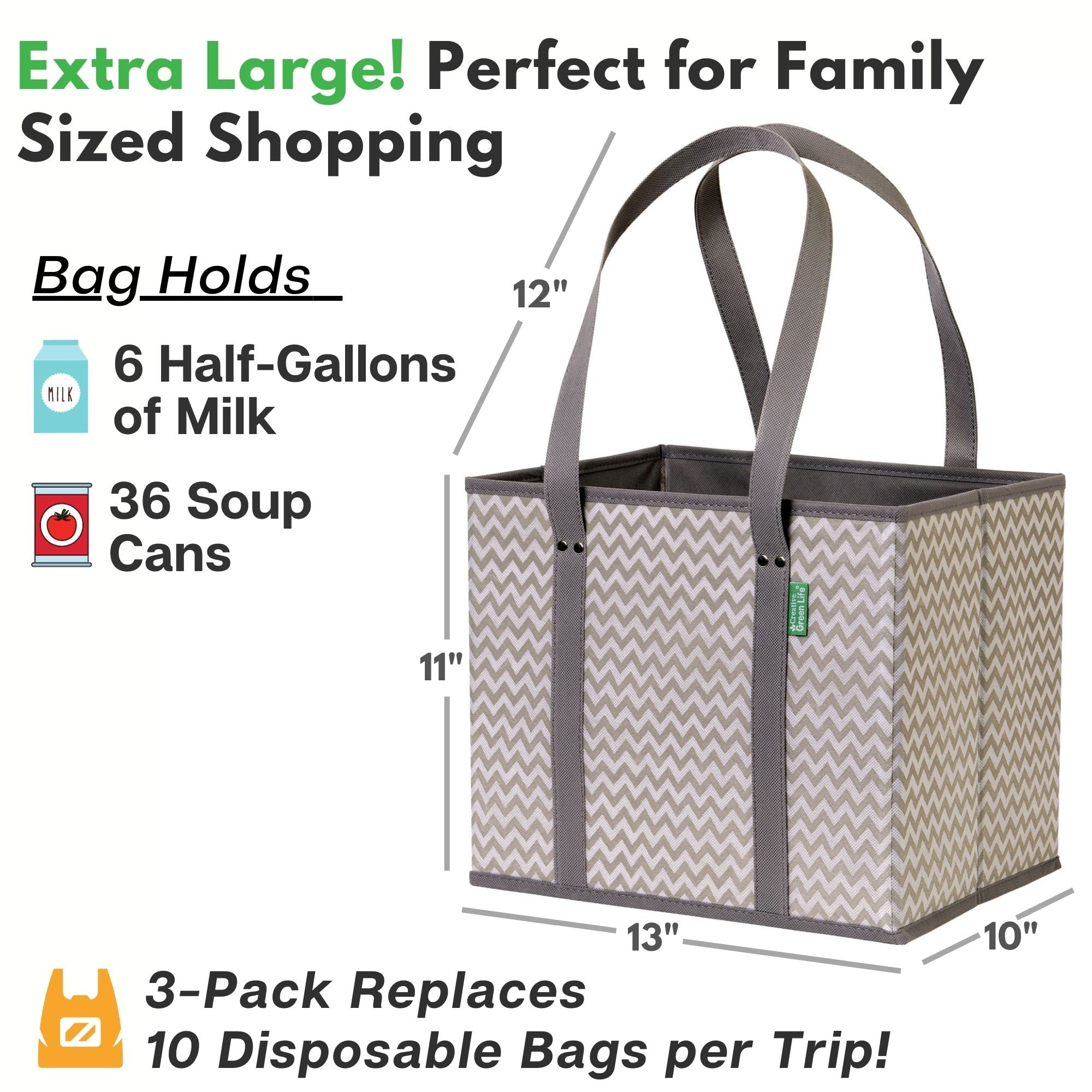 Creative Green Life easy-clean fold-flat tote for compact storage.