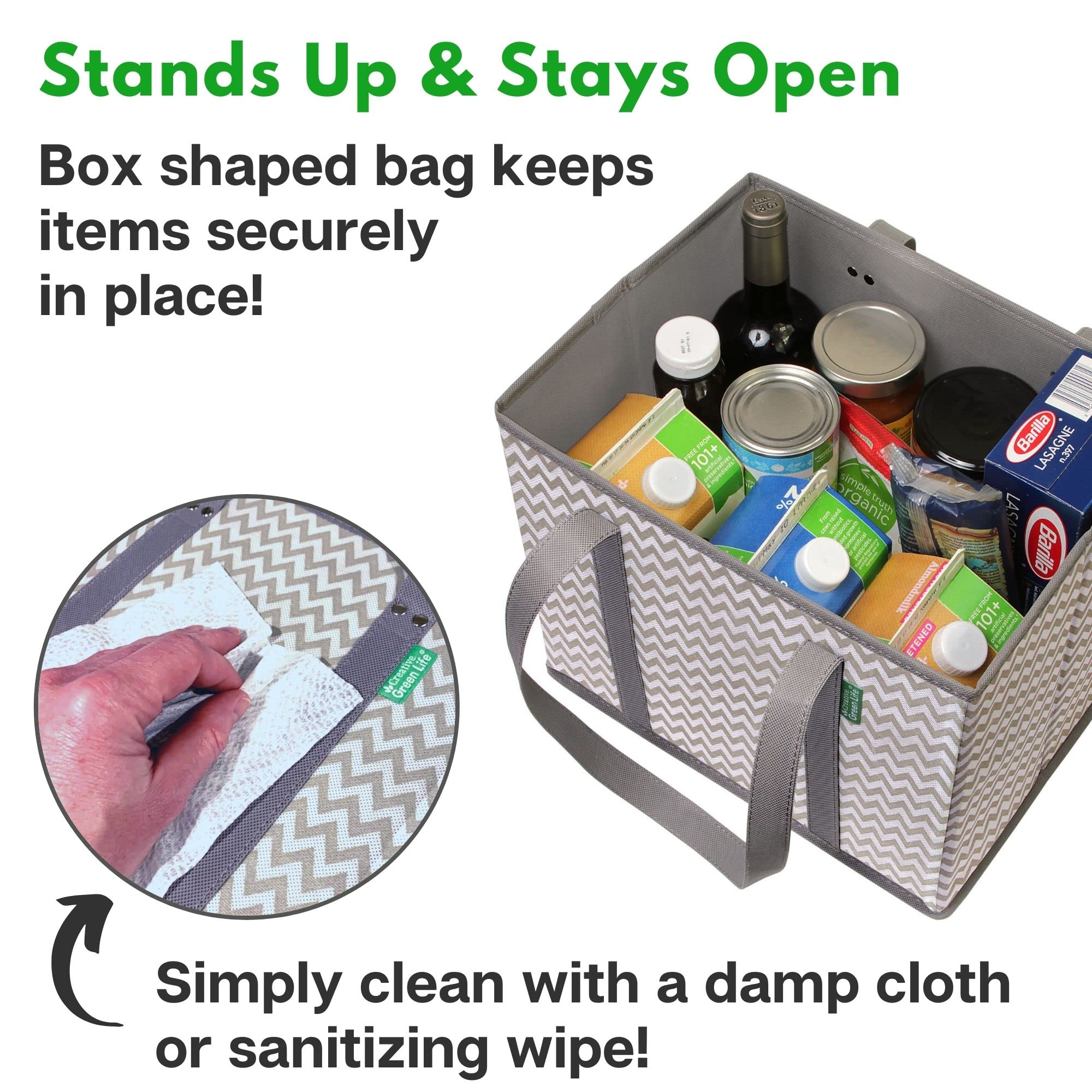 Creative Green Life extra-large capacity bag for bulk groceries.