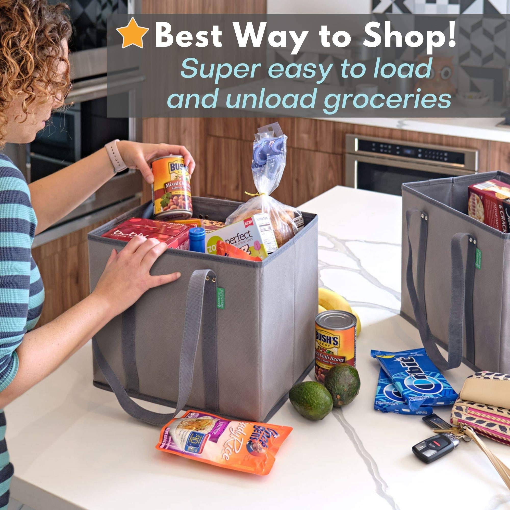 Creative Green Life bags offer maximum capacity for groceries and bulky items