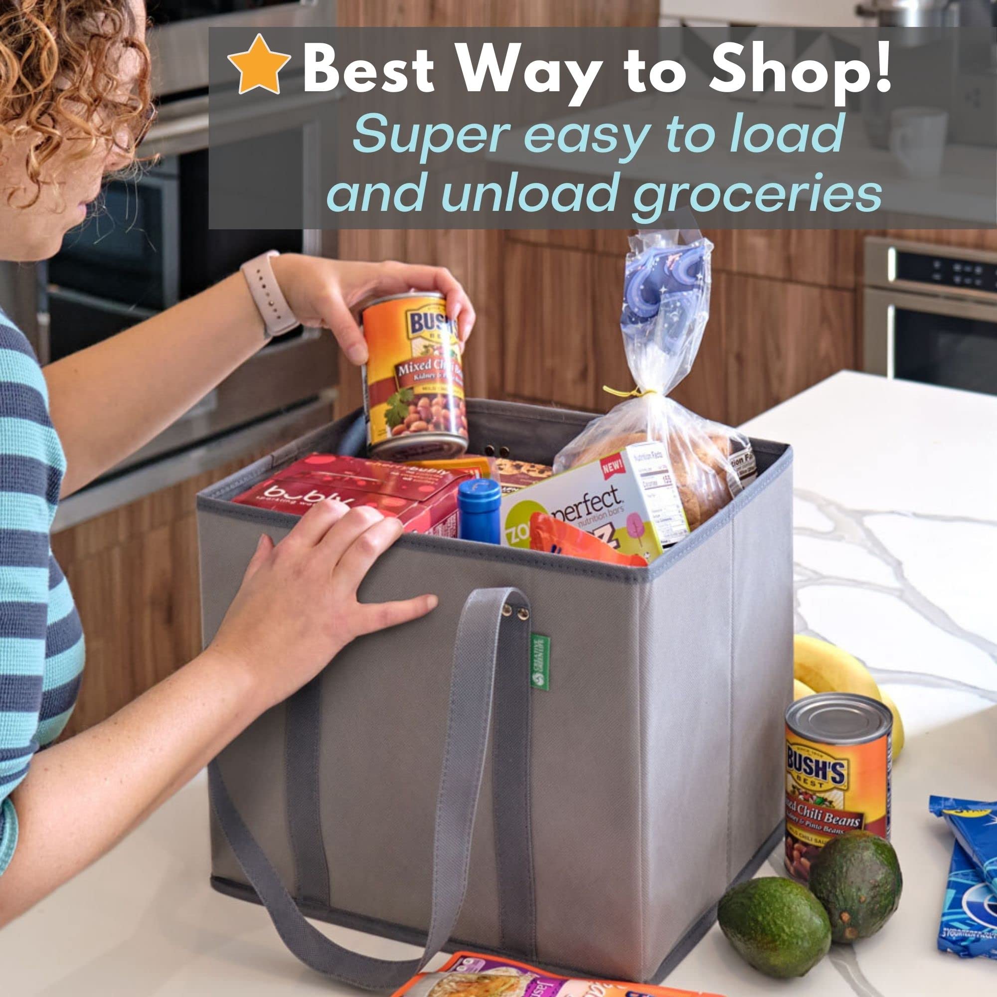 Creative Green Life tear-resistant tote stays sturdy when full.