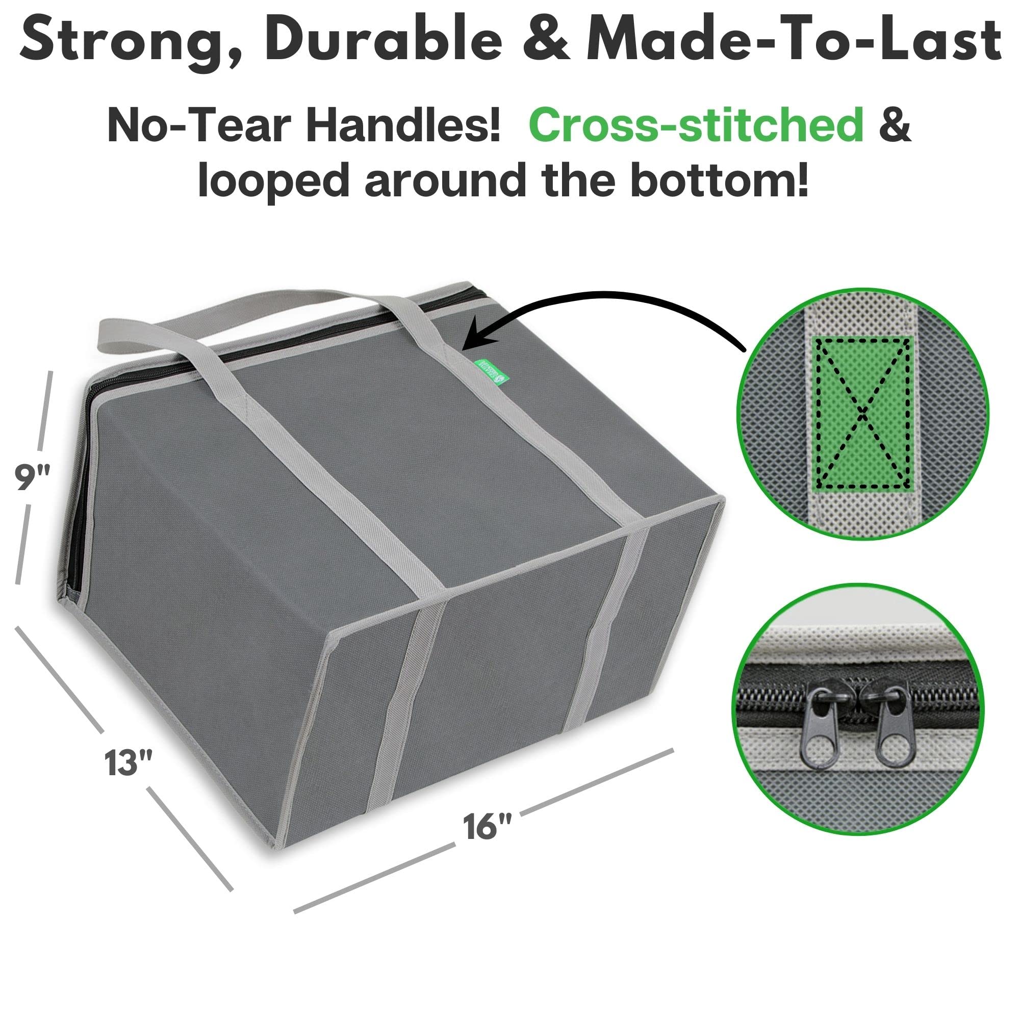 Creative Green Life XL insulated bag interior insulation maintains cold or warm items longer.