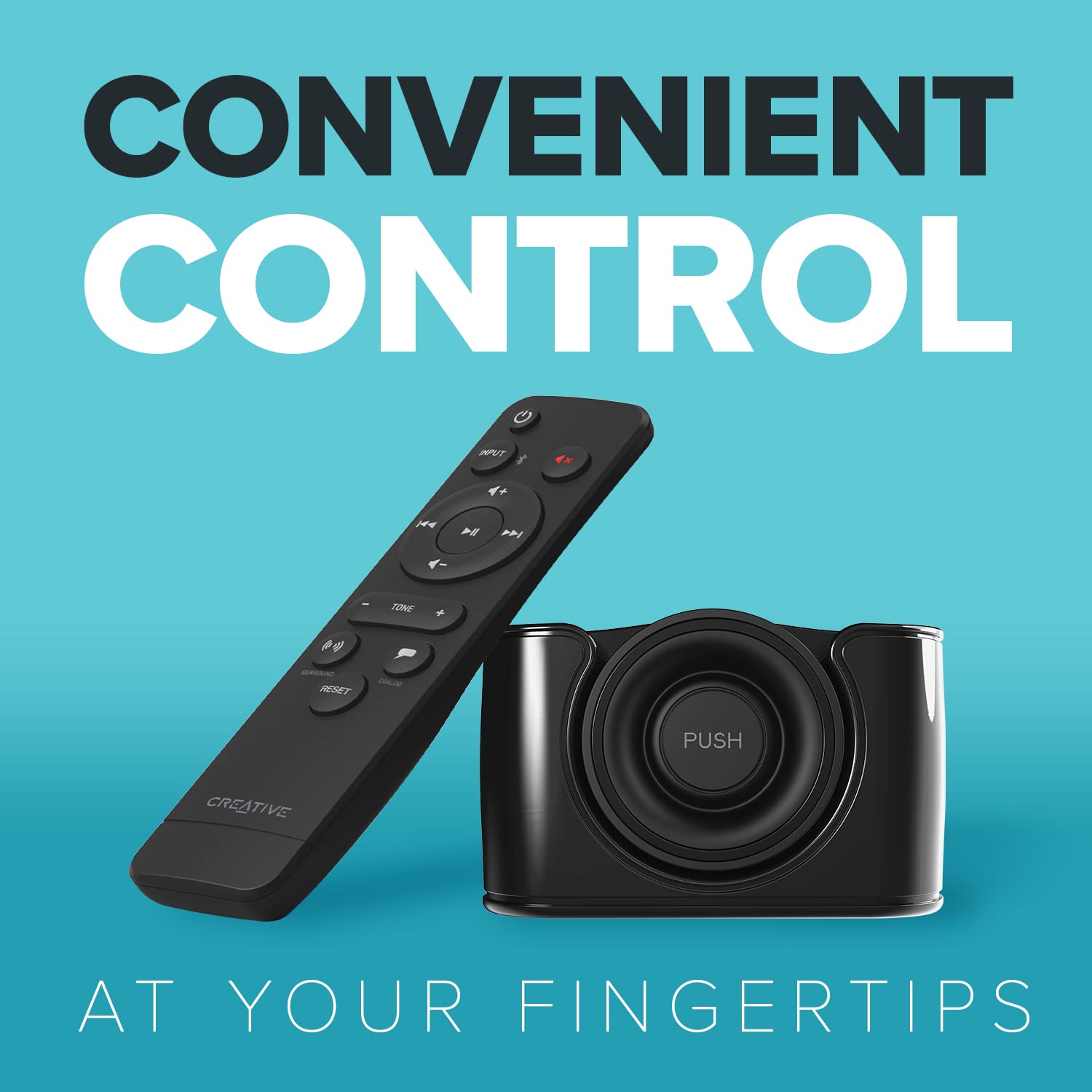 Creative Stage SE 2.0 Bluetooth sound bar controls enabling easy volume adjustments