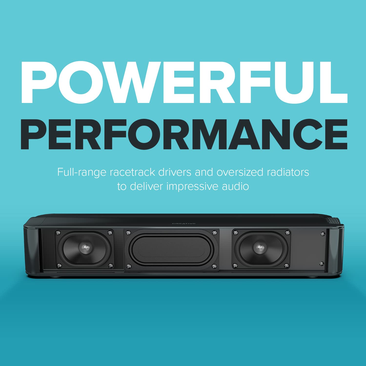 Creative Stage SE 2.0 Bluetooth sound bar side view for compact spaces