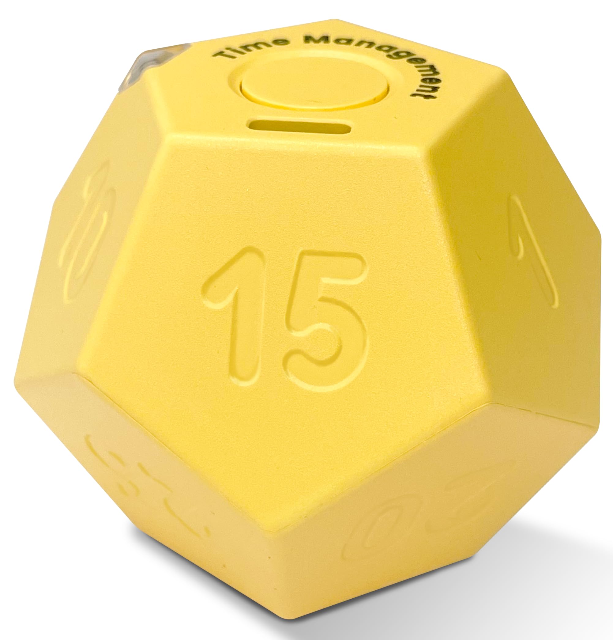 CreaViva Cube Pomodoro timer front view in honey yellow, ideal for focused study sessions.