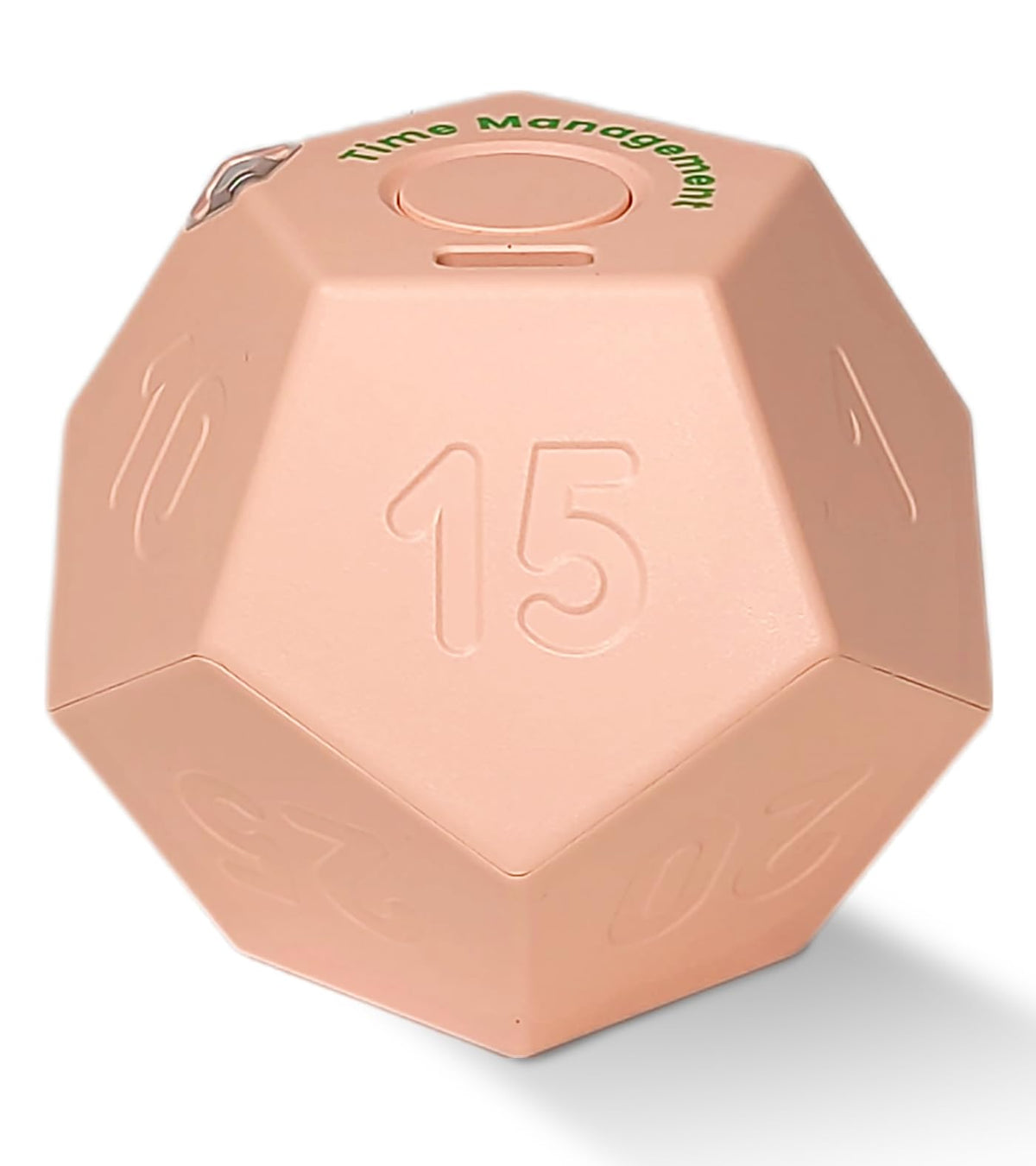 CreaViva Cube Timer in rose pink, front view, compact time management for study.