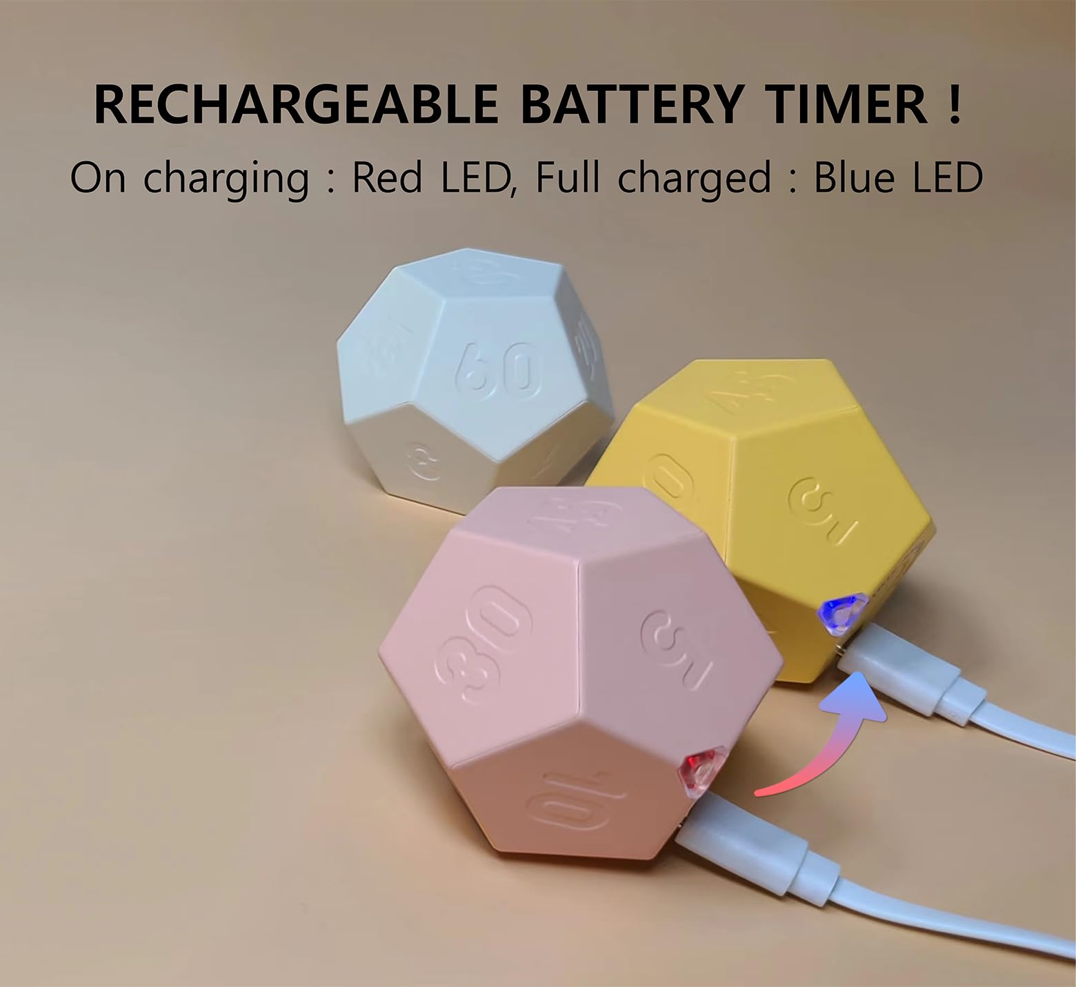 CreaViva Cube Timer in rose pink, handheld size for on-the-go study sessions.
