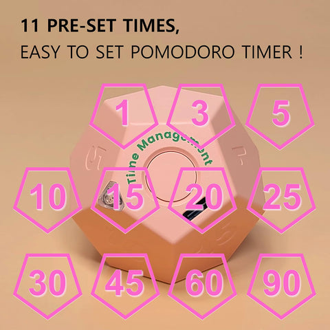 CreaViva Cube Timer in rose pink, LED indicator shows status at a glance.