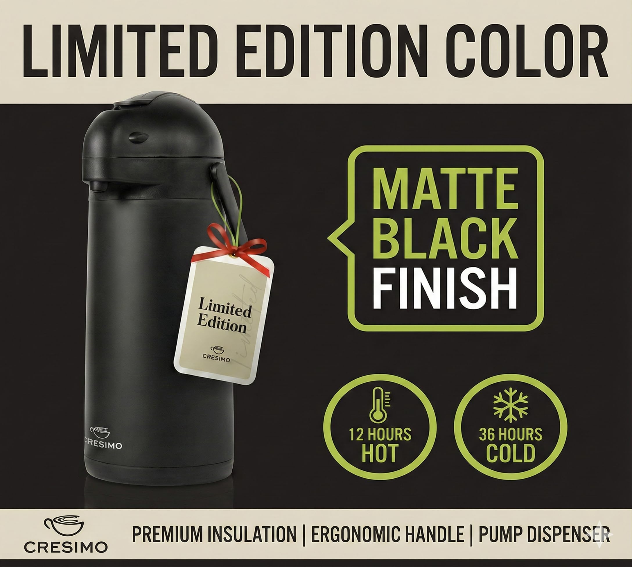 Cresimo Airpot removable lid makes easy cleaning.