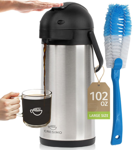 CRESIMO coffee carafe airpot pours smoothly for easy serving at gatherings.