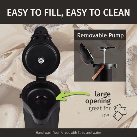 CRESIMO one-touch pour feature for convenient, spill-free serving