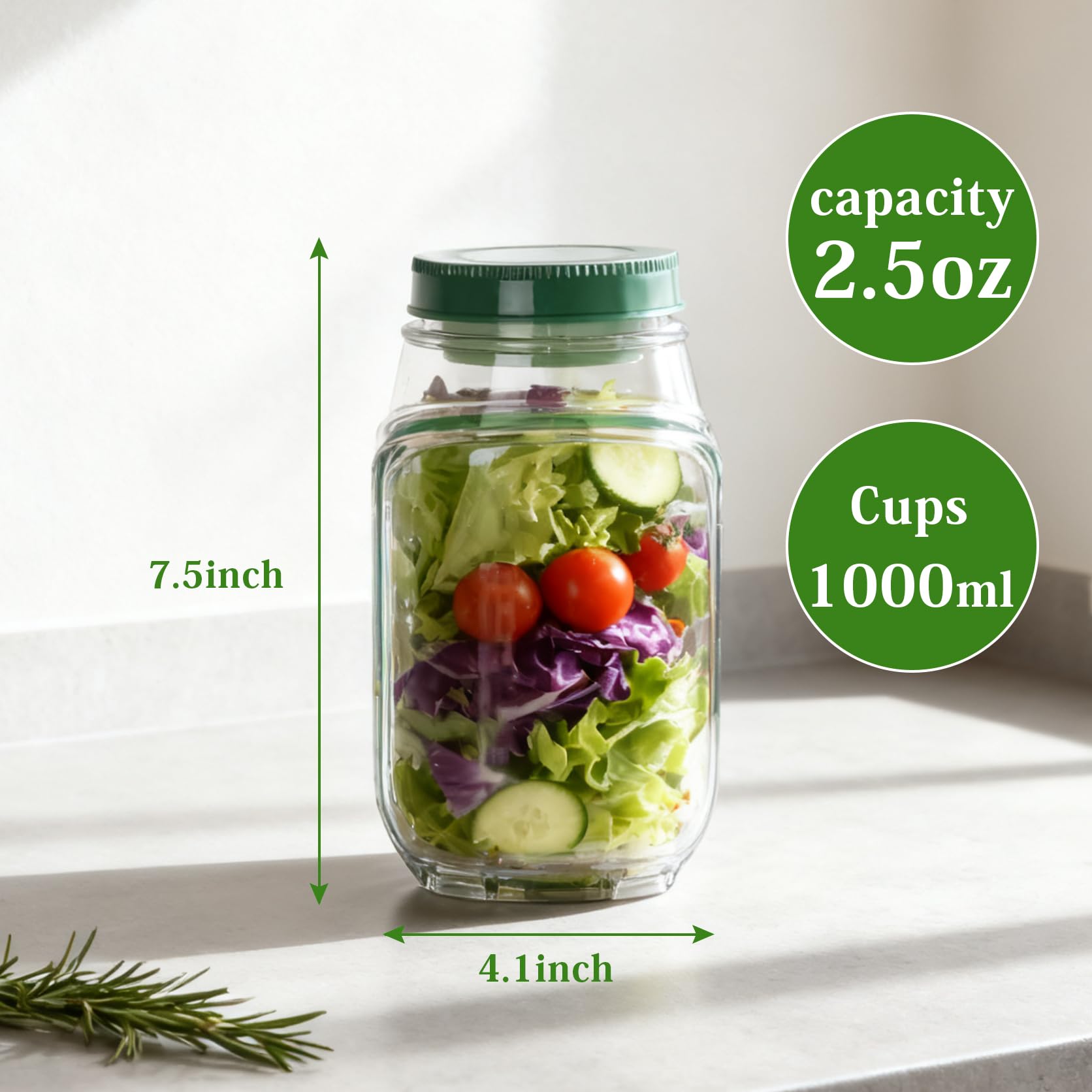 Criamolo salad jar dressing cup for on the go meals