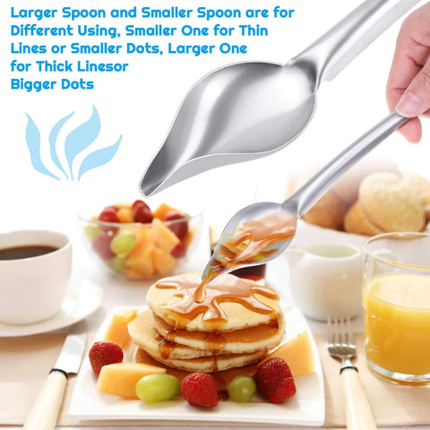 Cridoz drawing spoons used for exact decorating and portioning tasks.