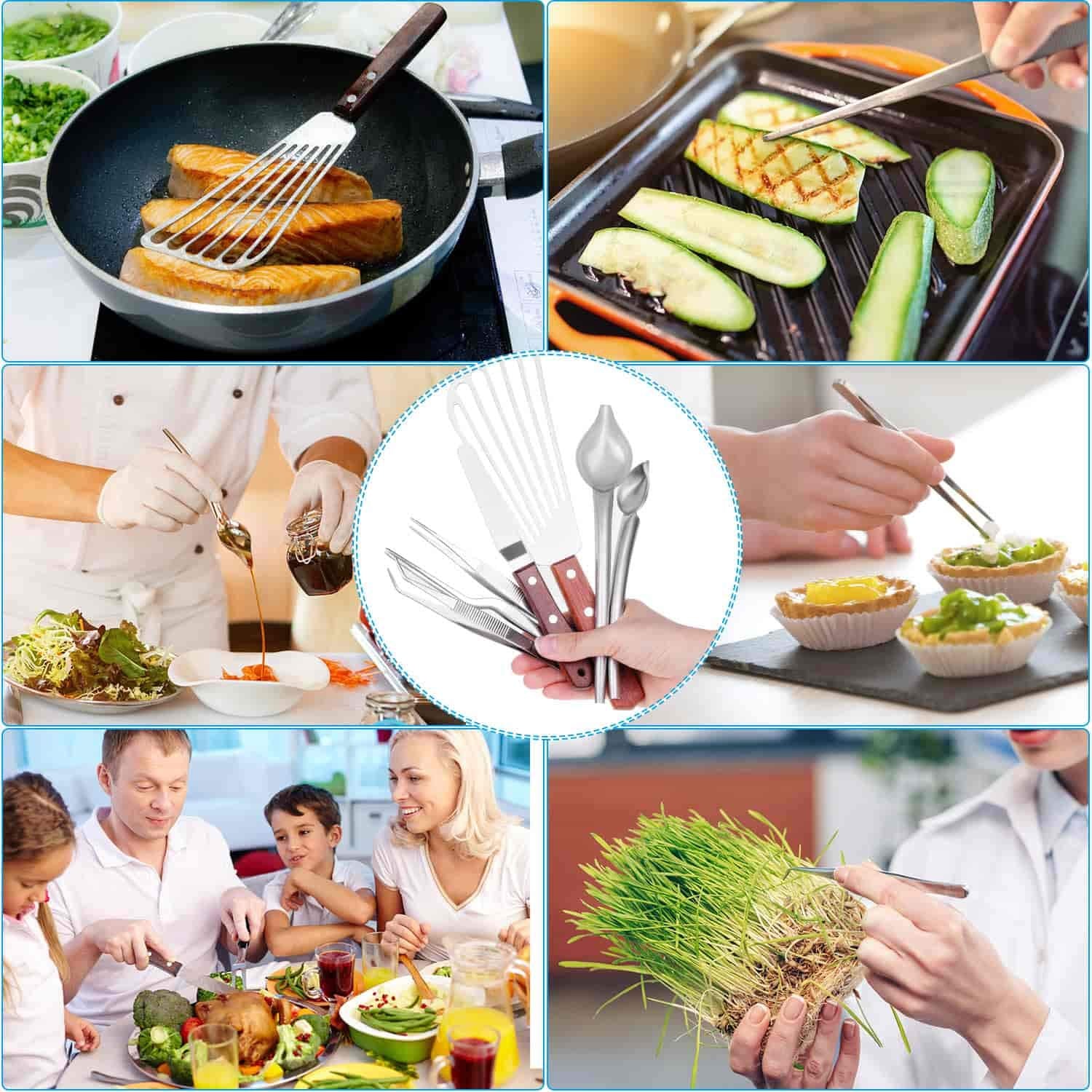 Cridoz food styling tools close-up highlighting durable stainless steel construction.