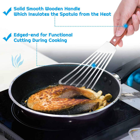 Cridoz offset spatula aiding smooth, even spreading on plates.