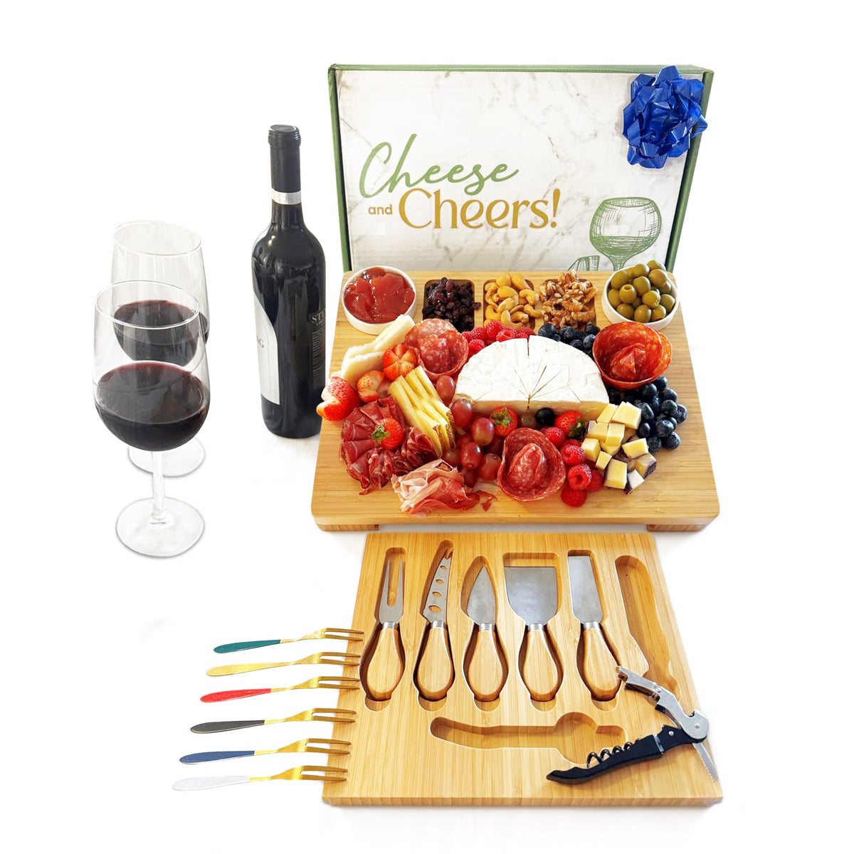CRIS@RTE Home Decor charcuterie board set with knives for stylish entertaining