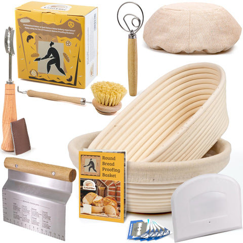 CRISS ELITE Banneton Round 9-inch with natural rattan for even fermentation and crust.