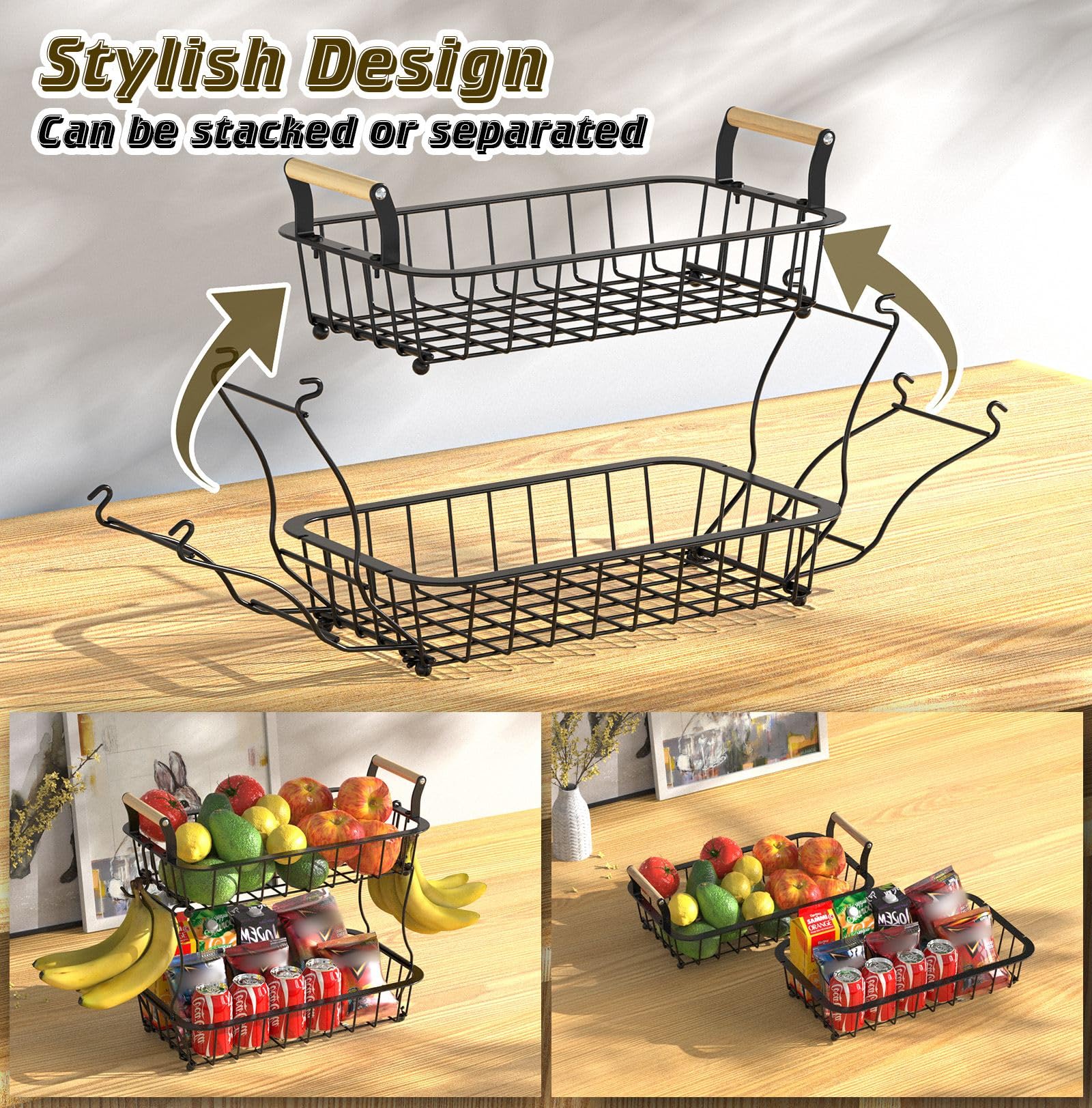 Crixny circular ball feet raise the rack for clean storage.