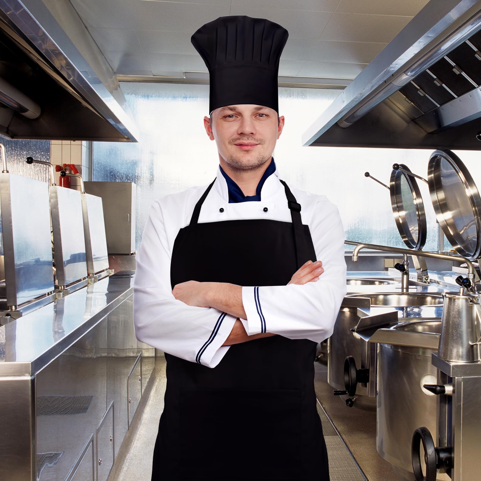 CRJHNS baker costume in black suits catering, schools, and home use