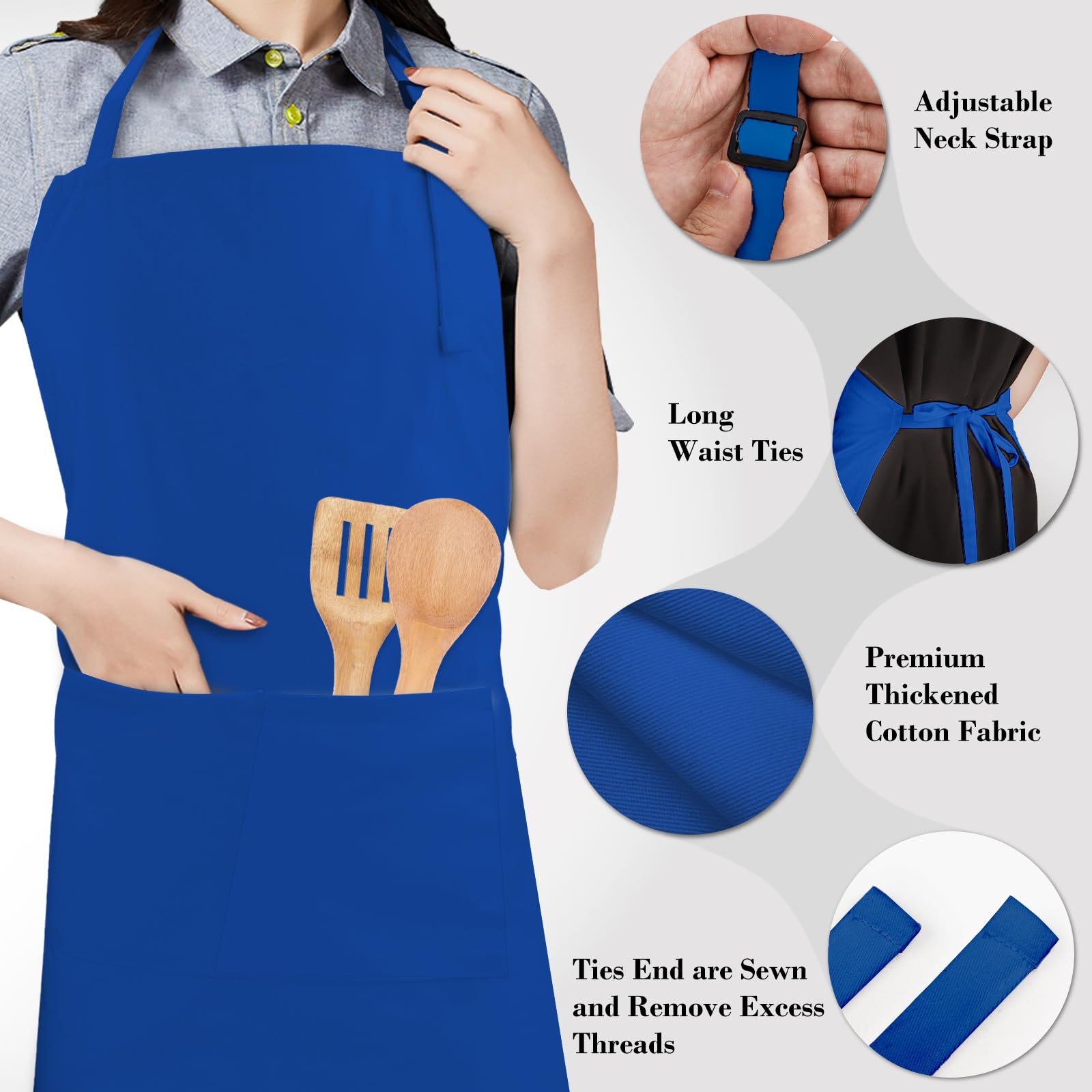 CRJHNS chef hat blue hook loop closure for secure wear
