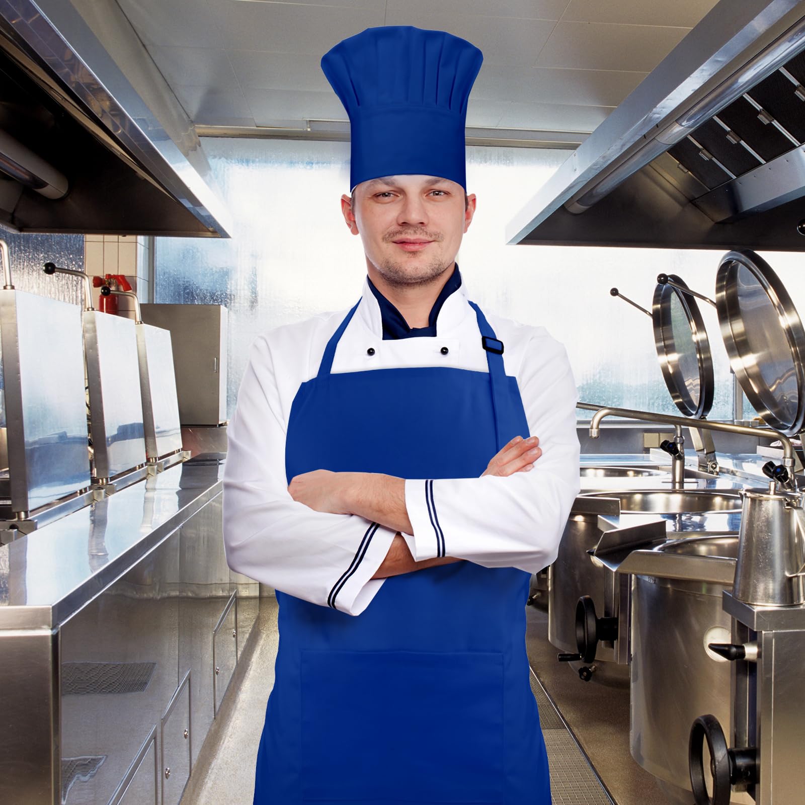 CRJHNS chef set blue in-kitchen look for professional appearance