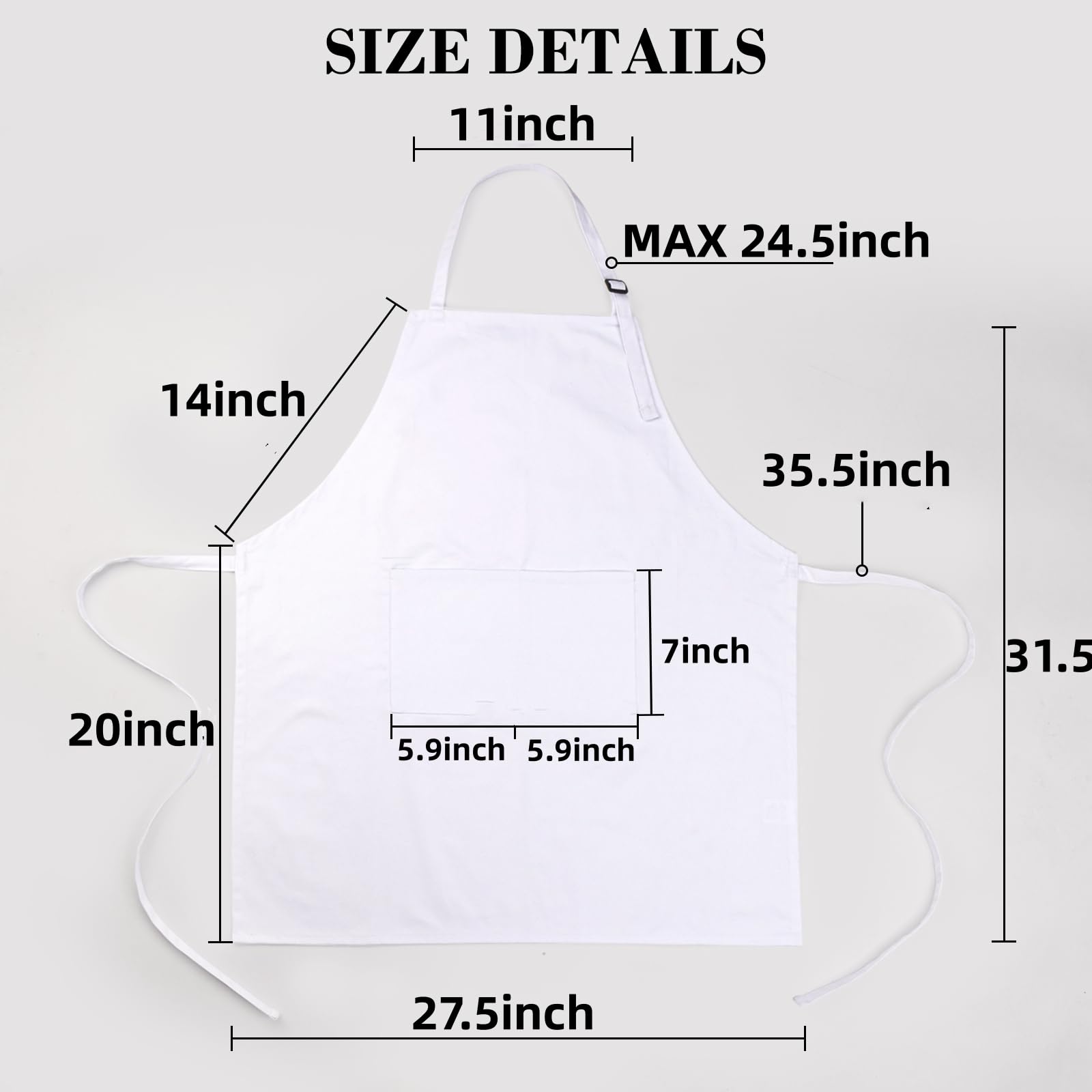 CRJHNS embroidery-friendly apron ideal for personalization or logo transfers.