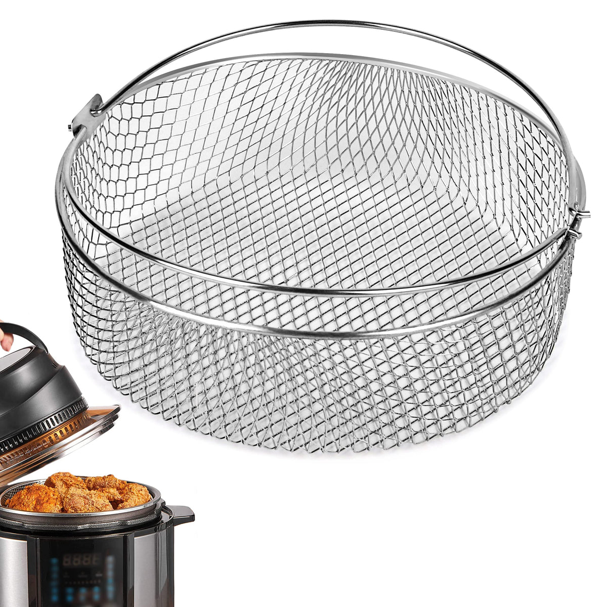 Croask air fryer basket fits Instant Pot 6QT for versatile cooking and crispy results