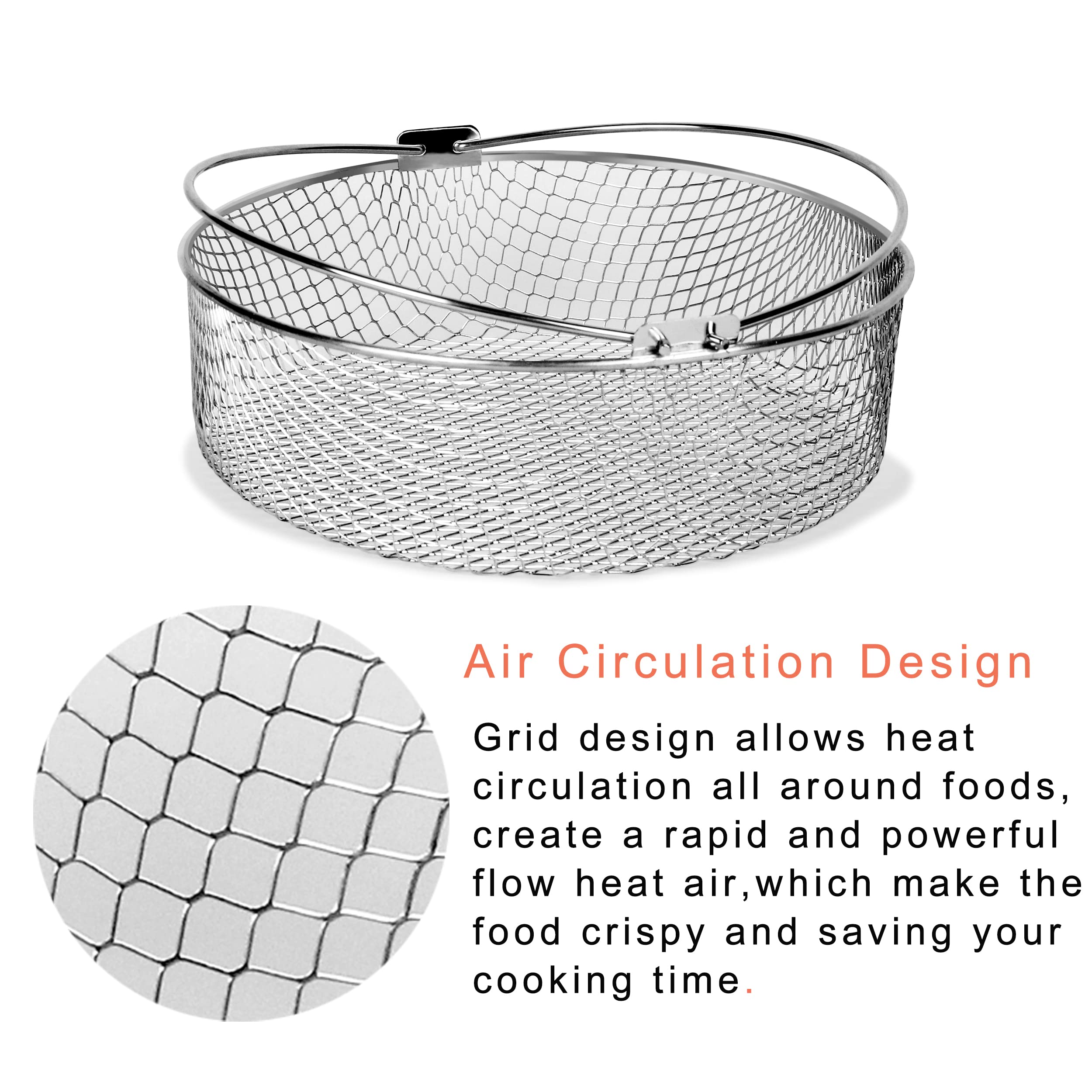 Croask air fryer basket fits Instant Pot 8QT for even heating and easy meals